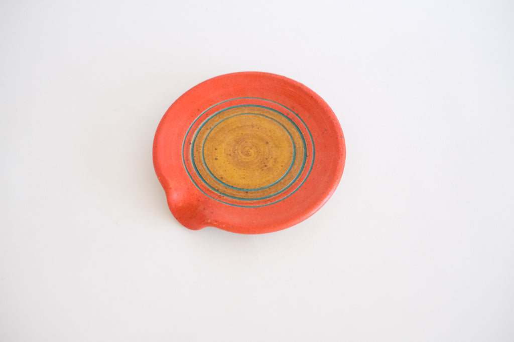 Spoon Rest in Red and Mustard