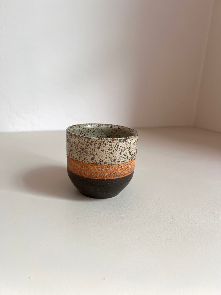 Palm Cup in Hunter Green and Orange Inlay