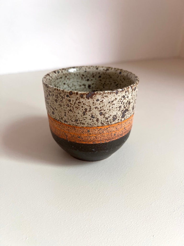 Palm Cup in Hunter Green and Orange Inlay