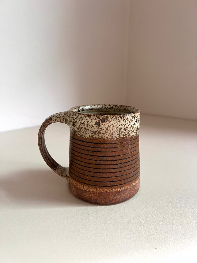 Mug in Ochre Bands and Inlay