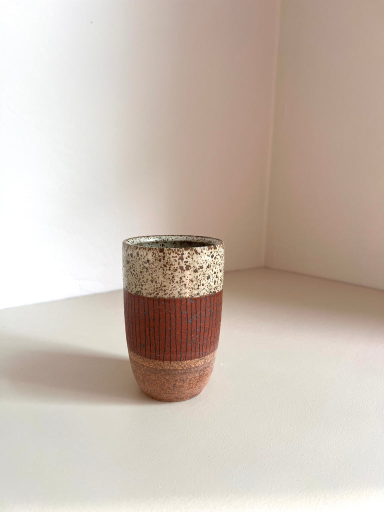 Tall Cup in Red Grid