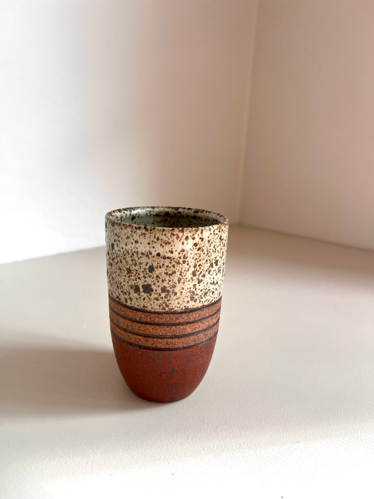 Tall Cup in Red with Inlay bands