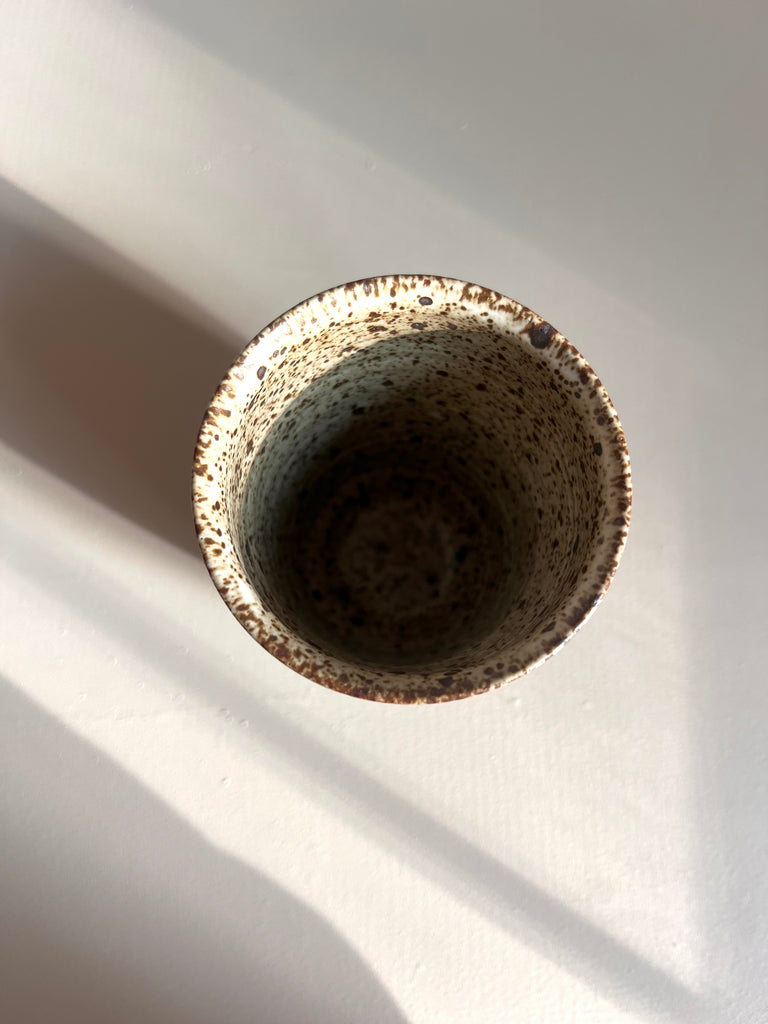 Tall Cup in Hunter Green with Raw Bands