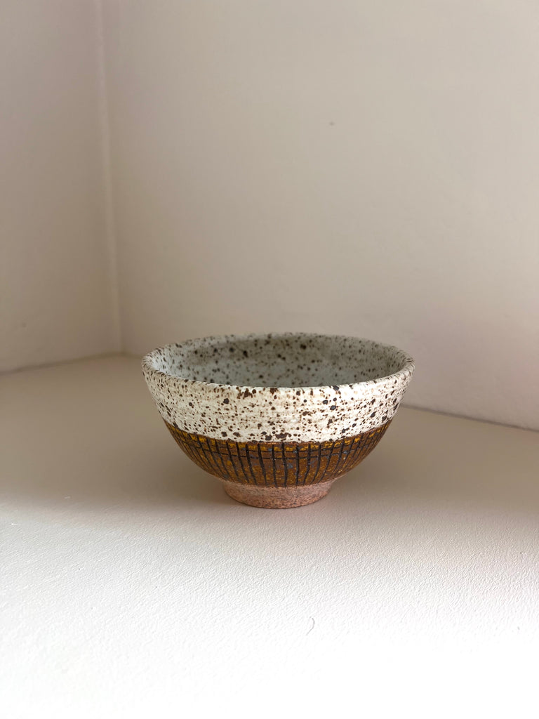 Salsa Bowl in Ochre Grid and Dark Inlay