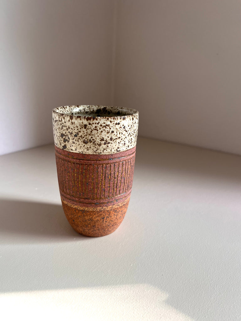 Tall Cup in Mauve with Inlay