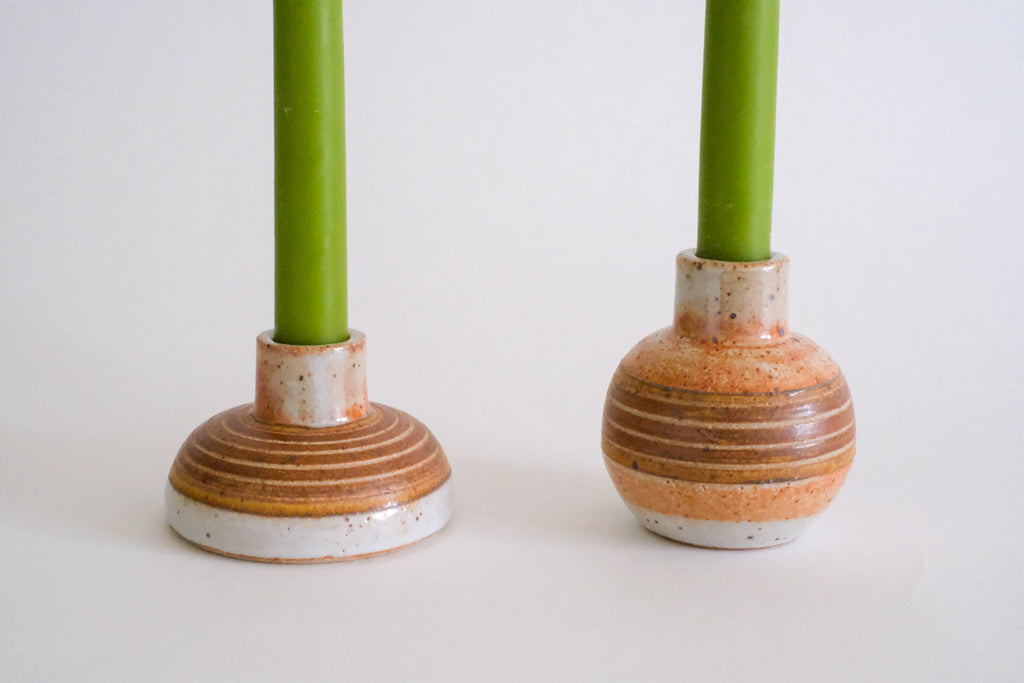 Rust and Shino Candle Holder Set 2