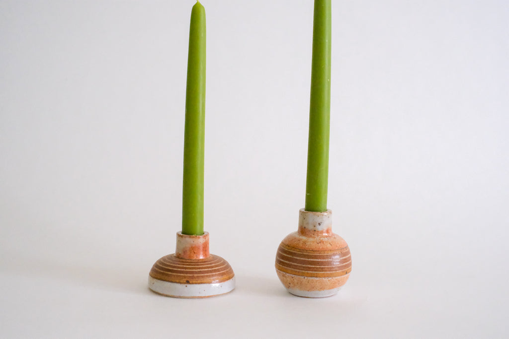 Rust and Shino Candle Holder Set 2