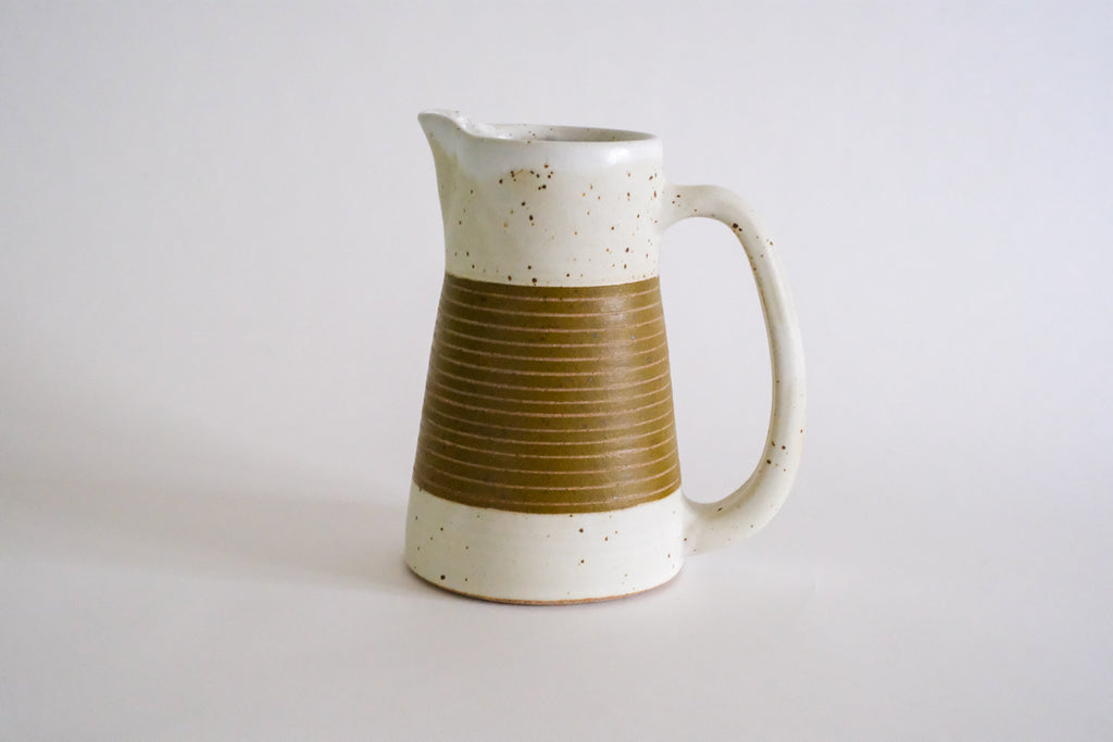 Olive and White Pitcher