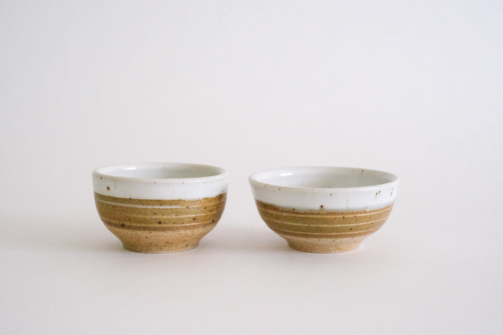 Set of 2 Little White and Pistachio Bowls