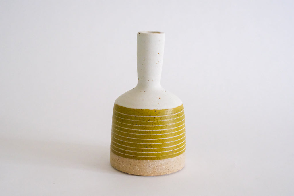 Bottle Neck Vase in Olive