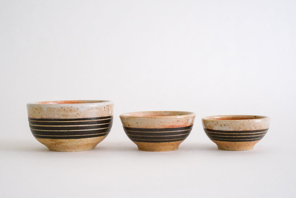 Set of 3 Little Shino Black Bowls