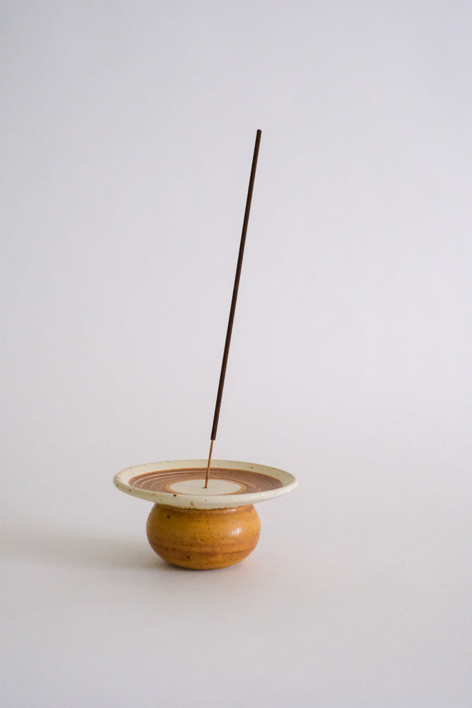 Rust and White Incense Holder
