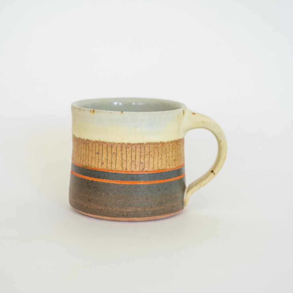 Small Mug in Cornflower Blue and Red