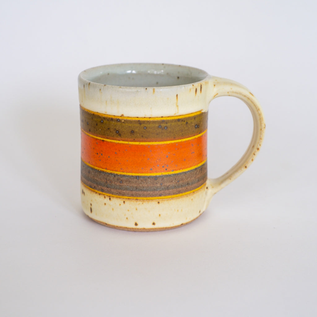 Mug in Olive and Blood Orange and Blue