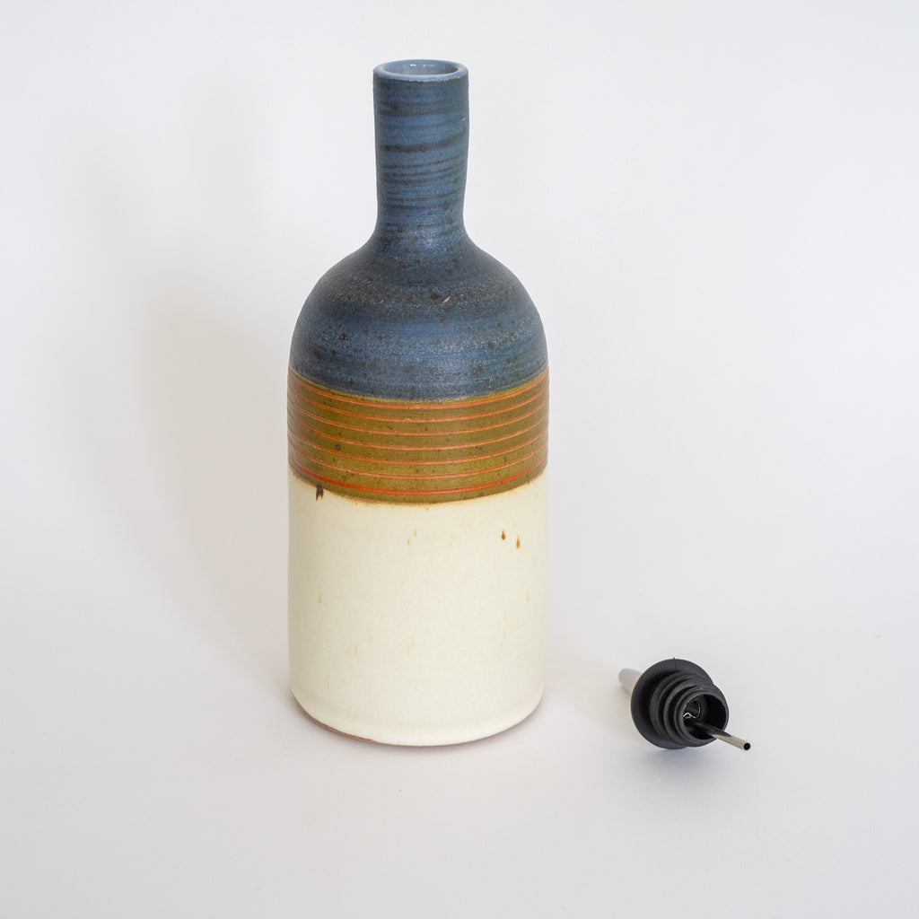 Cornflower Blue and Ochre Oil Bottle *Second*