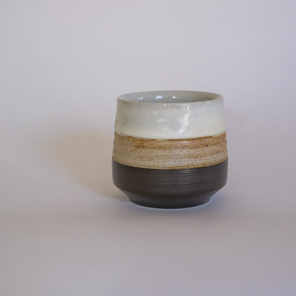 Small Tumbler in Black and Raw Clay