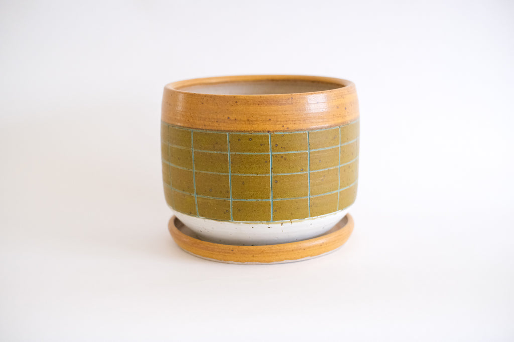 Planter in Olive and Mustard