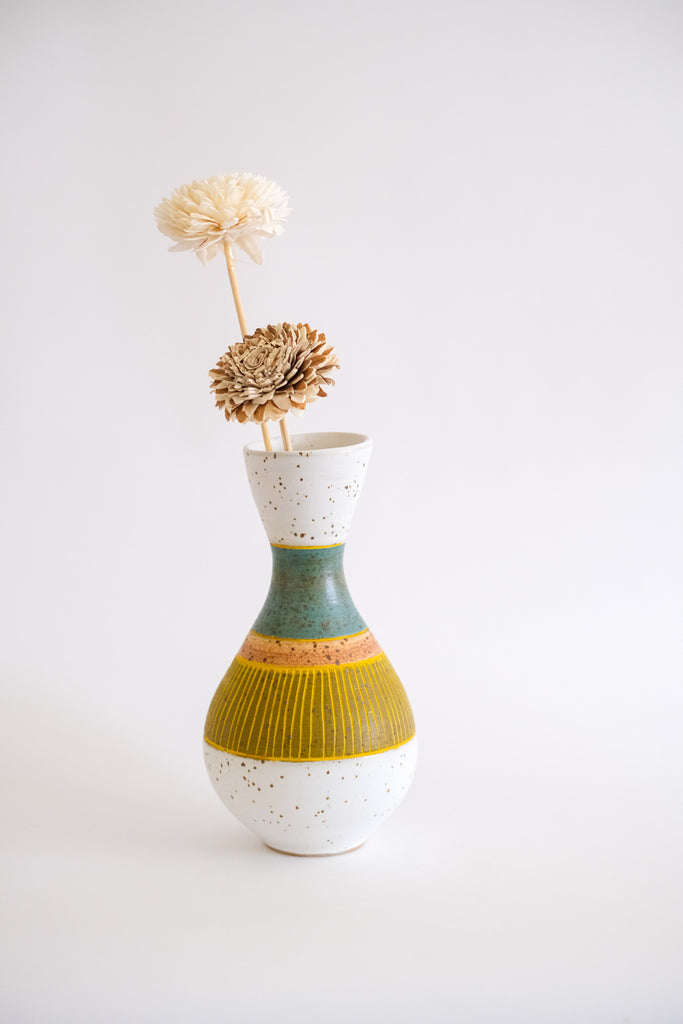 Vase in Teal and Olive