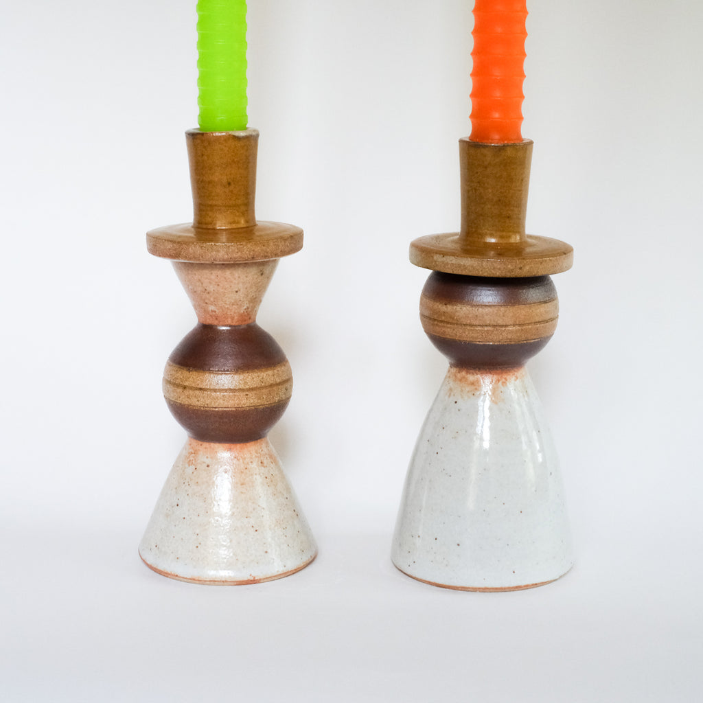 Candle Holders in Shino, Rust and Cinnamon