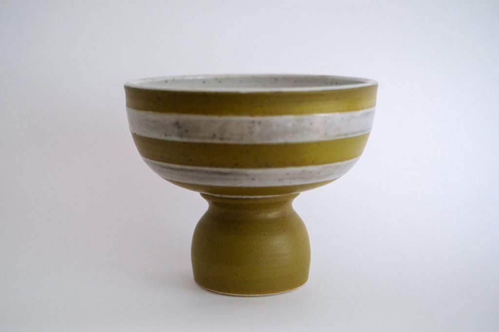 Footed Bowl- Stripes *second*