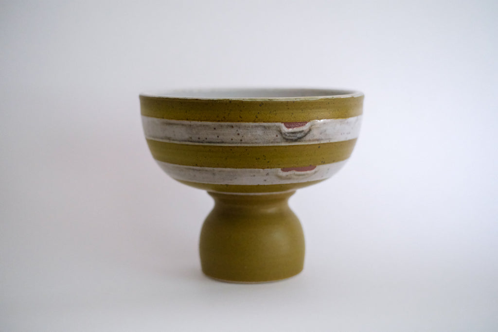 Footed Bowl- Stripes *second*