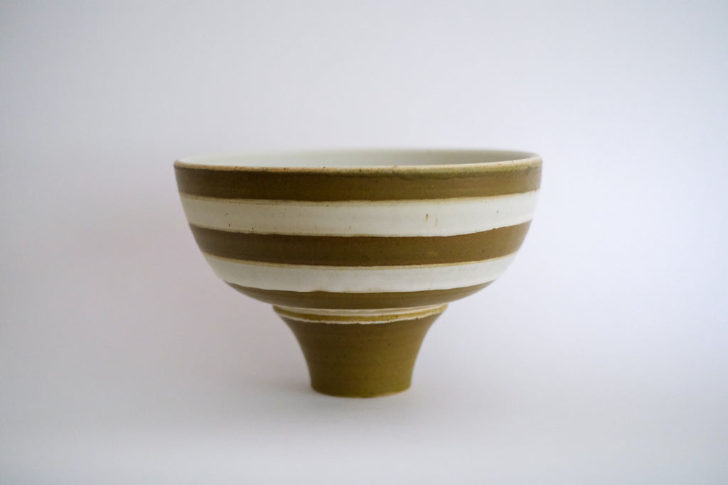 Footed Center Bowl in Stripes