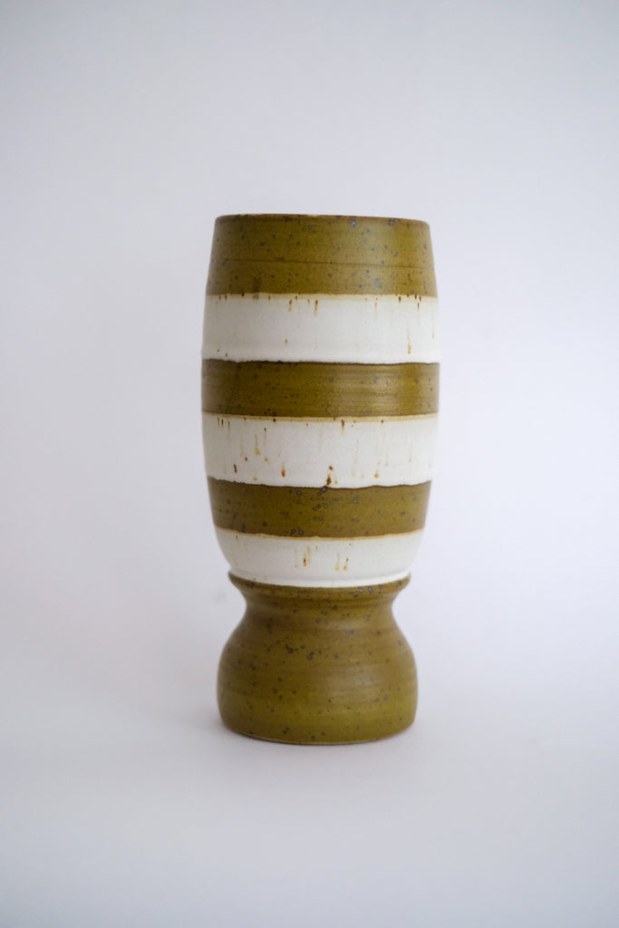 Footed Vase in Stripes