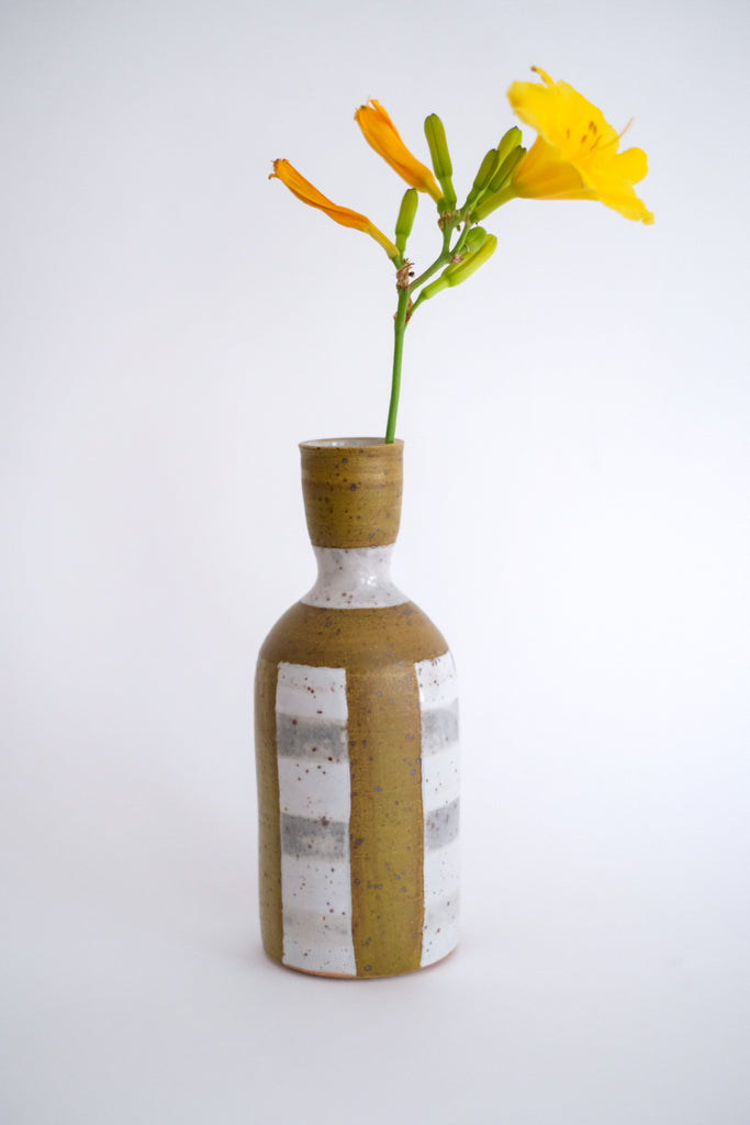 Bottle Vase in Vertical Stripes